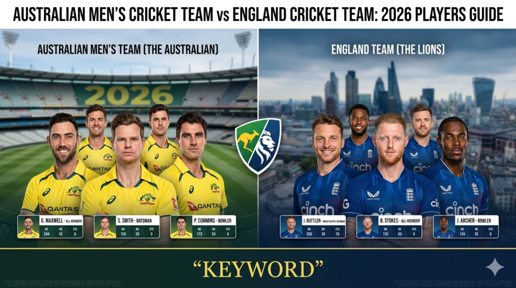 australian men’s cricket team vs england cricket team players